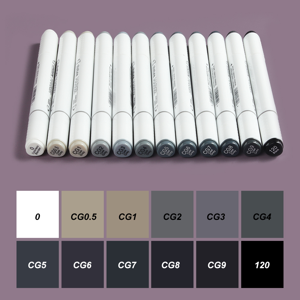 Copic Marker Sketch - THOTUNE 12 Colors Warm Grey Cool