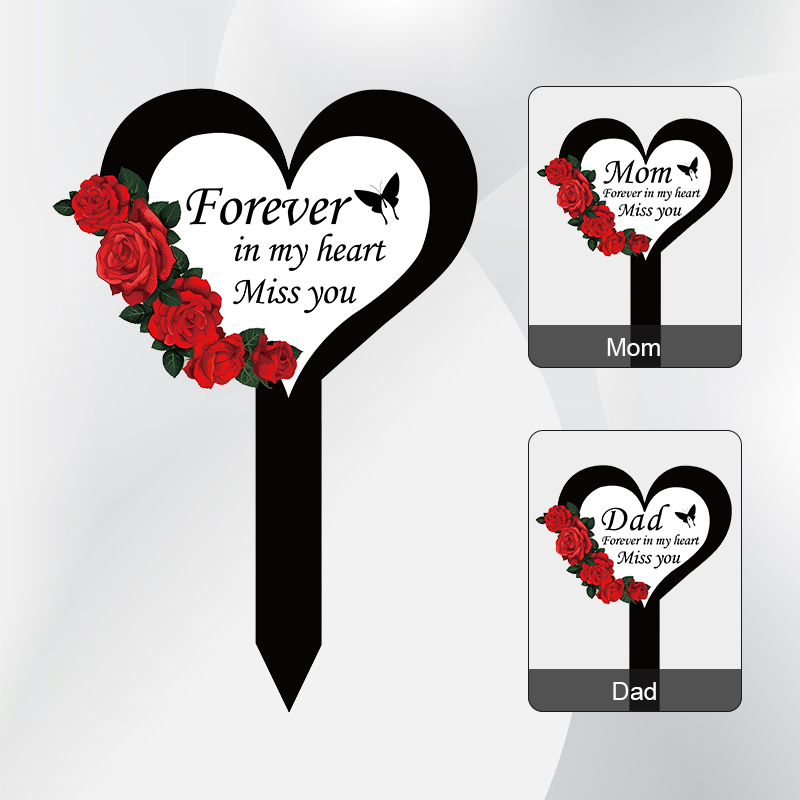 Yard Sign Blank - 2024 Cemetery Memorial Heart Shape Stake