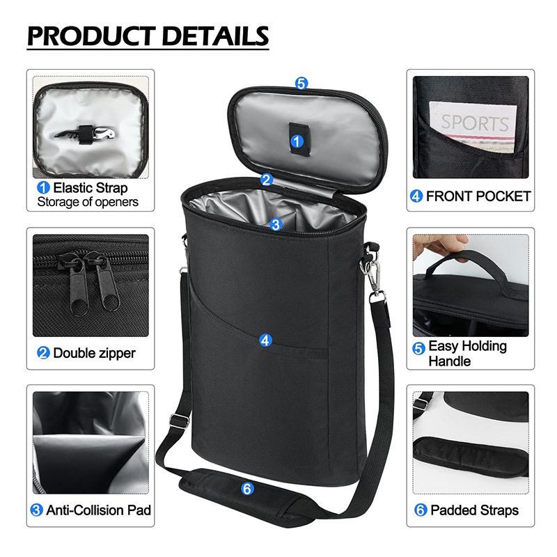 Wine Carrier Tote,Insulated Le - Tote Bag Sublimation recension och pris