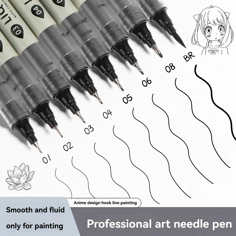 12 Pack Black Fineliner Drawin - Copic Marker Sketch recension och pris