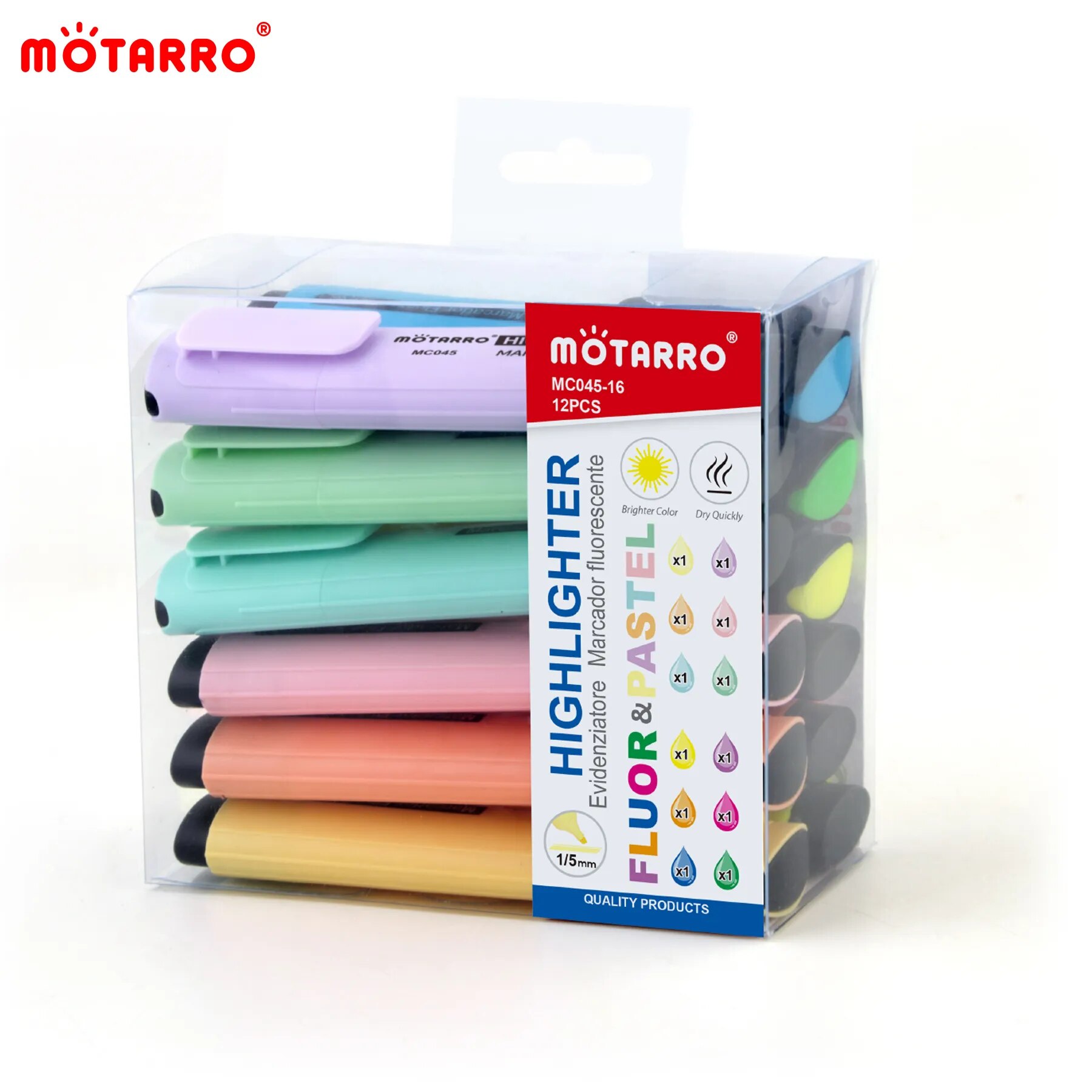 MOTARRO 12Pcs Pvc Box Markers  - Stabilo Marker Boss recension och pris