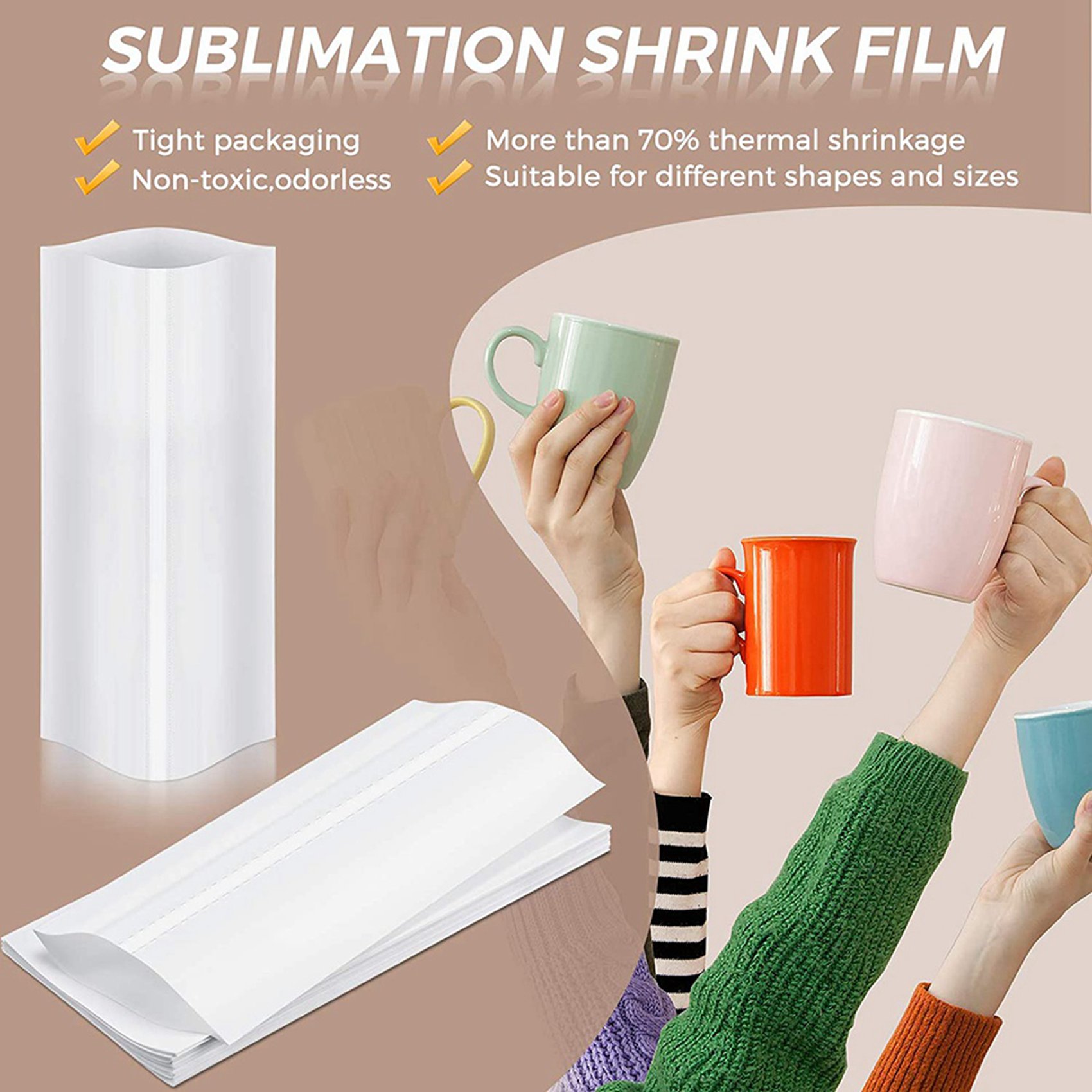 A74E-140Pcs Sublimation Shrink - Sublimation Mug White recension och pris